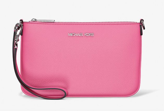 Jet Set Small Pebbled Leather Convertible Wristlet